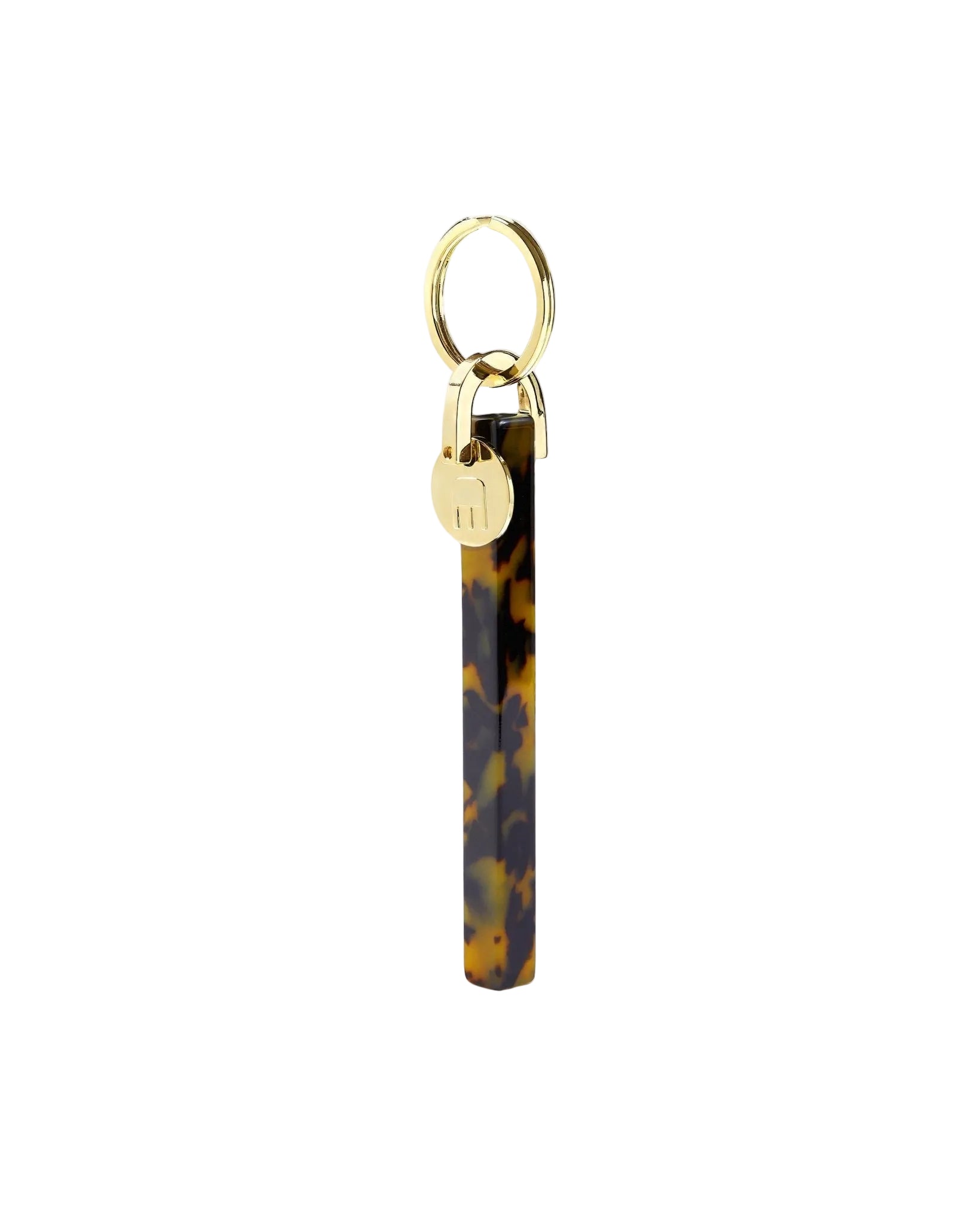 Bar Keychain in Classic Tortoise - Gold