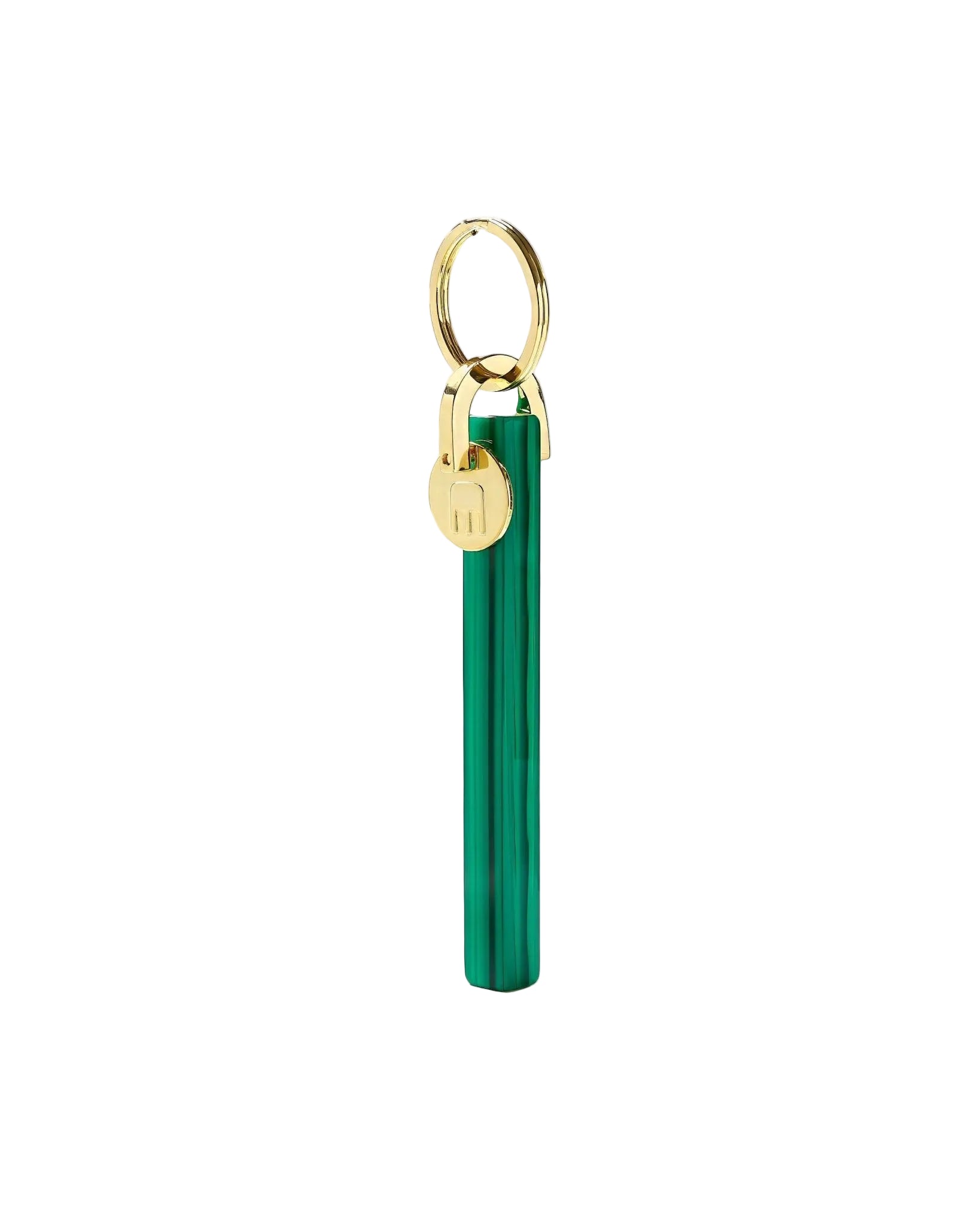 Bar Keychain in Malachite - Gold