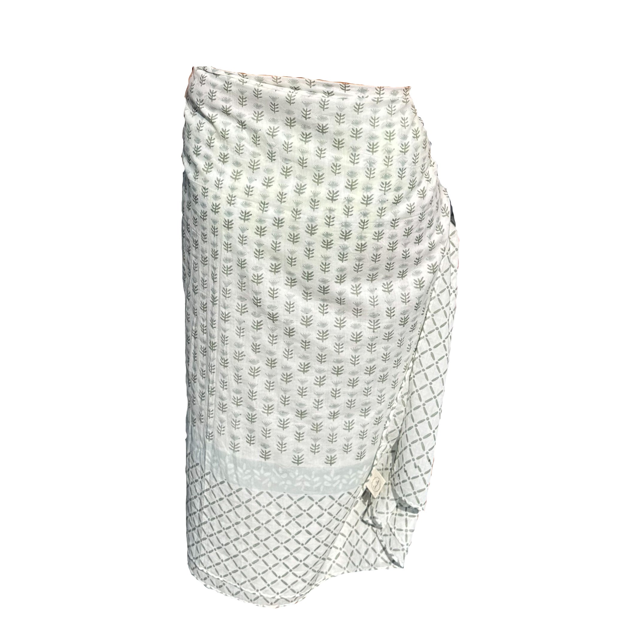 Block Print Pareo in Claire Serene