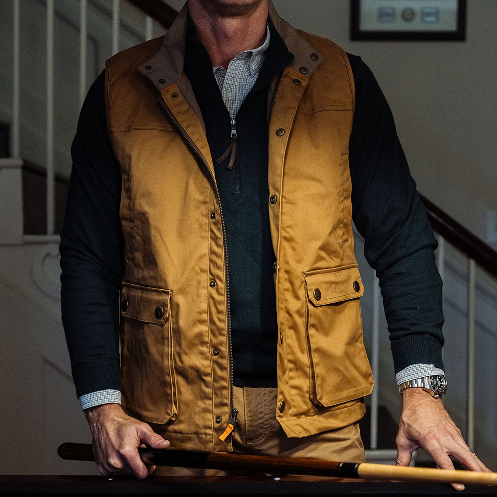 TSG Baeron Waxed Vest in Cigar