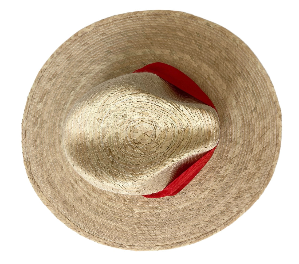 Zinnia Sun Hat - Wide & Short Red Grosgrain Ribbon