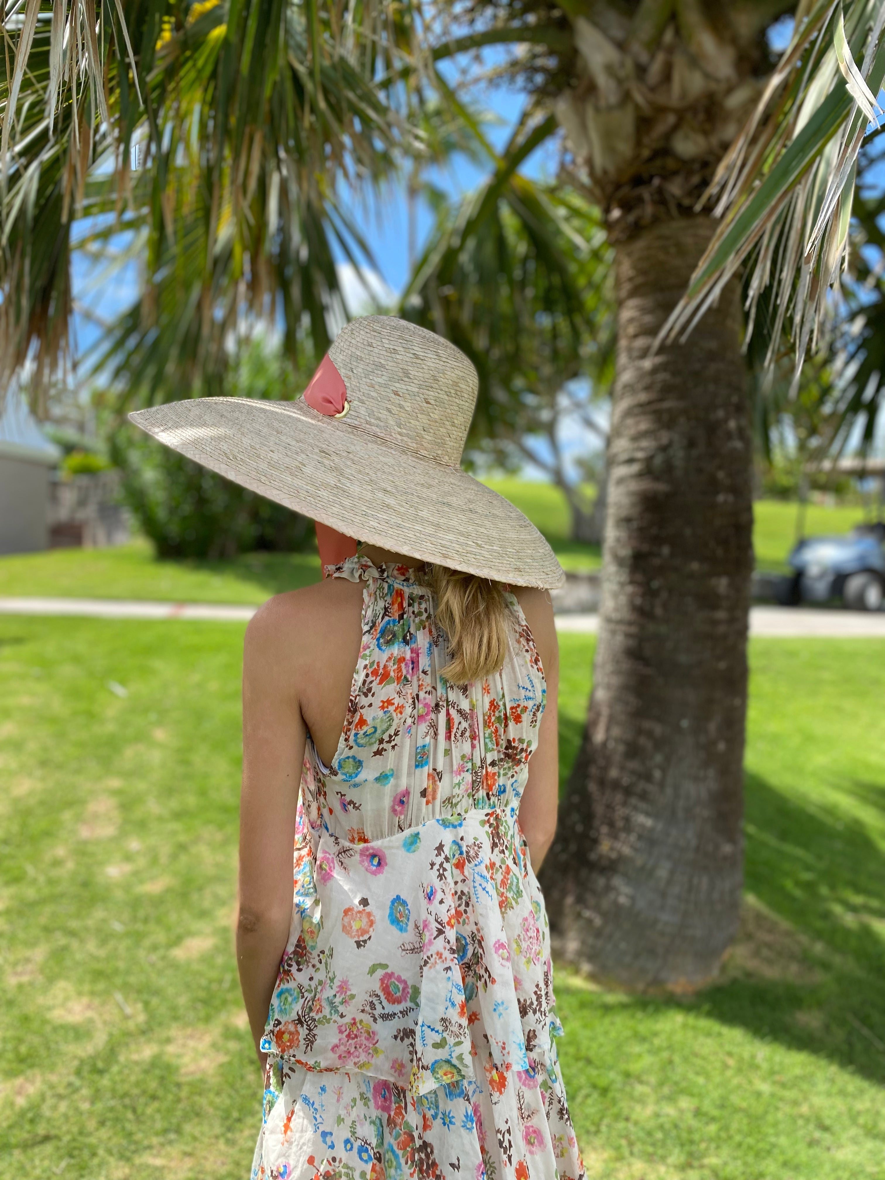 Daisy Sun Hat - Wide & Short Navy Grosgrain Ribbon