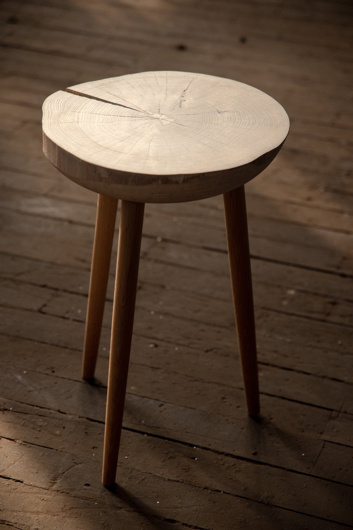 Live Edge Round Side Table | Fossil Table