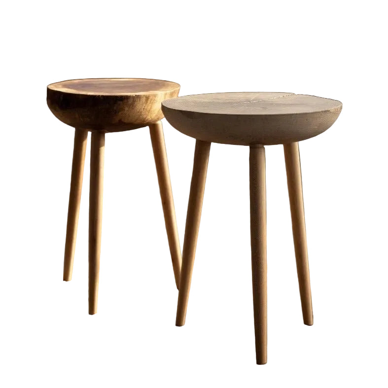 Live Edge Round Side Table | Fossil Table