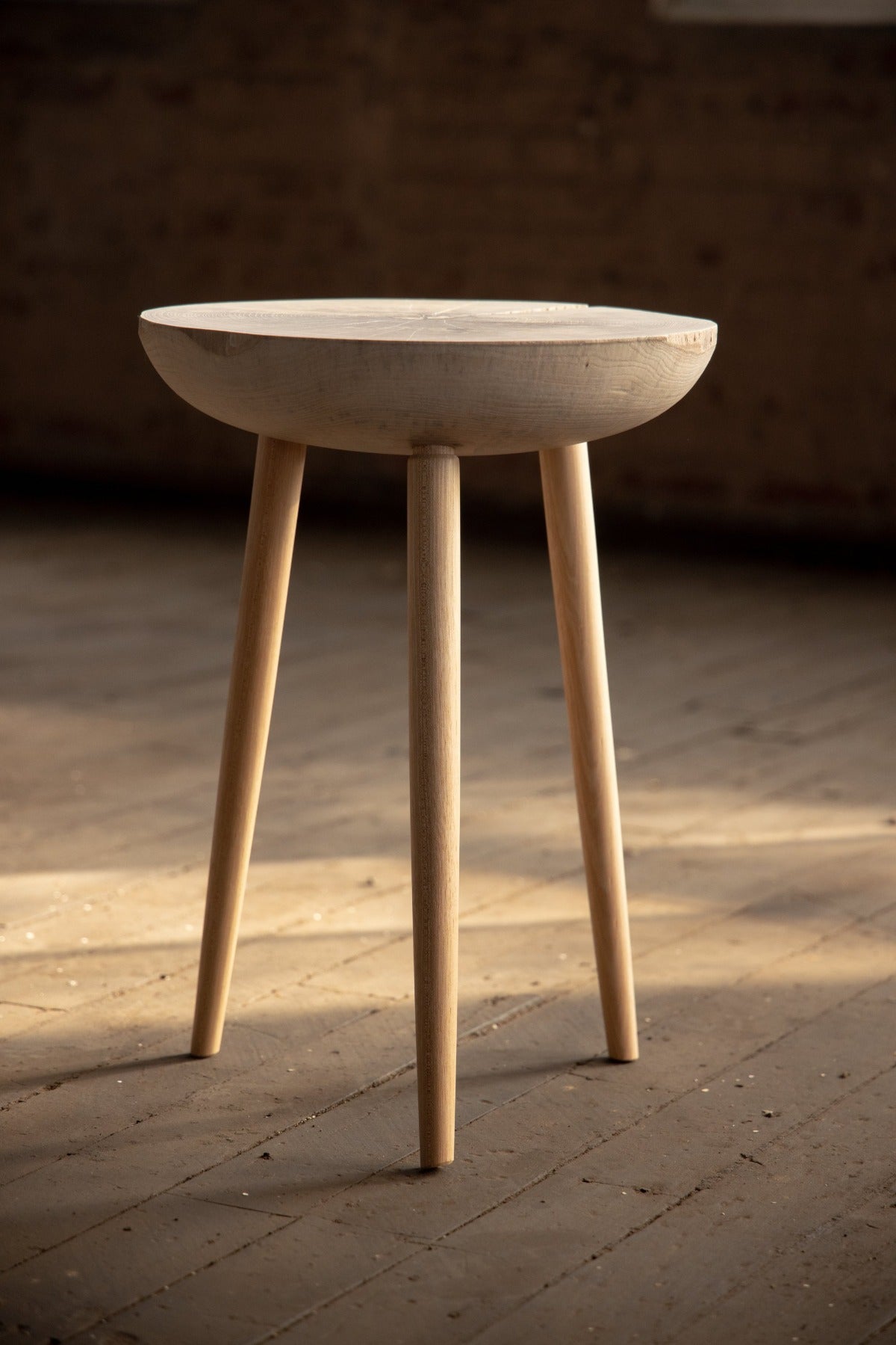 Live Edge Round Side Table | Fossil Table