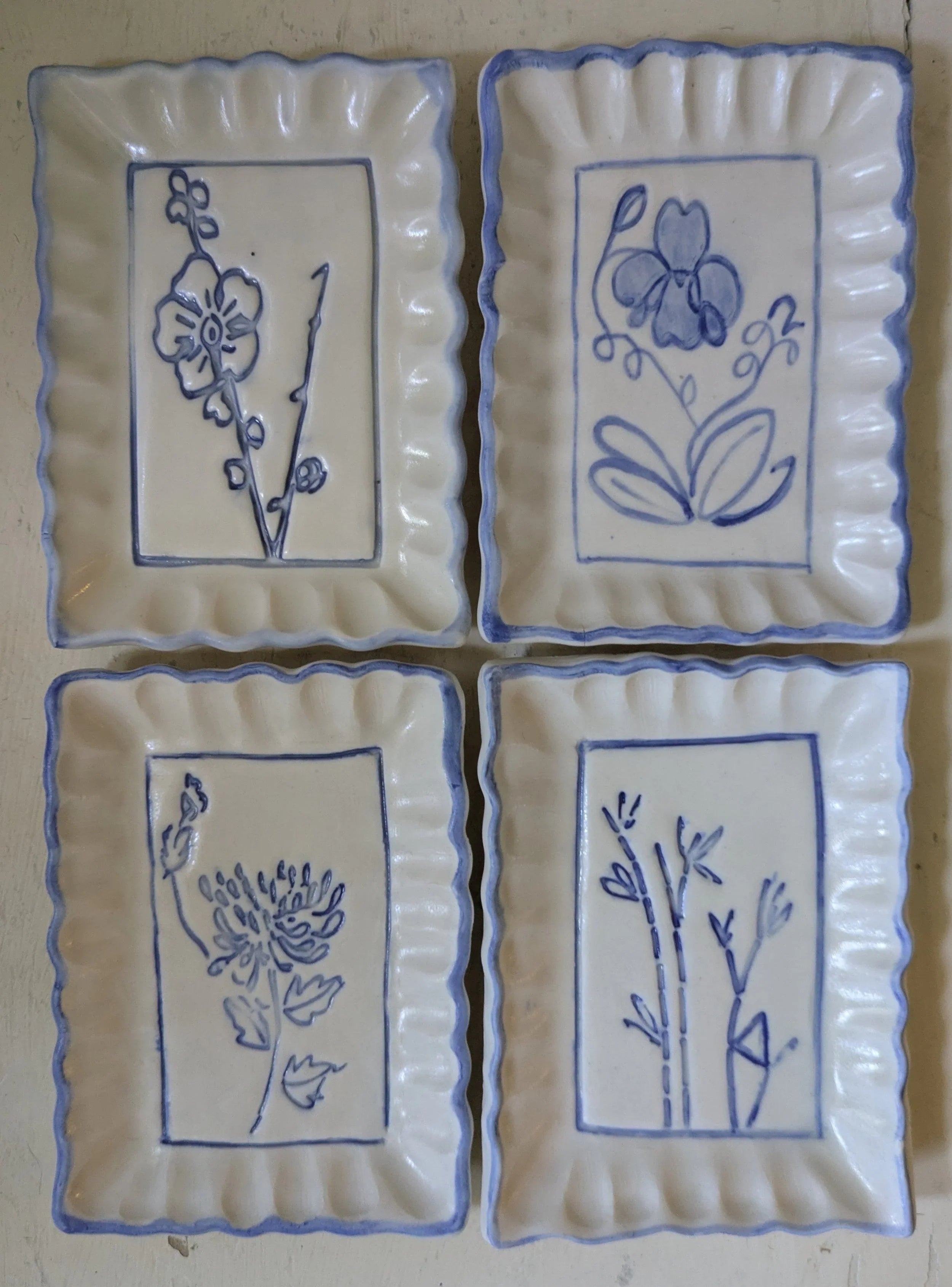 Mahjong Flower Snack Plates