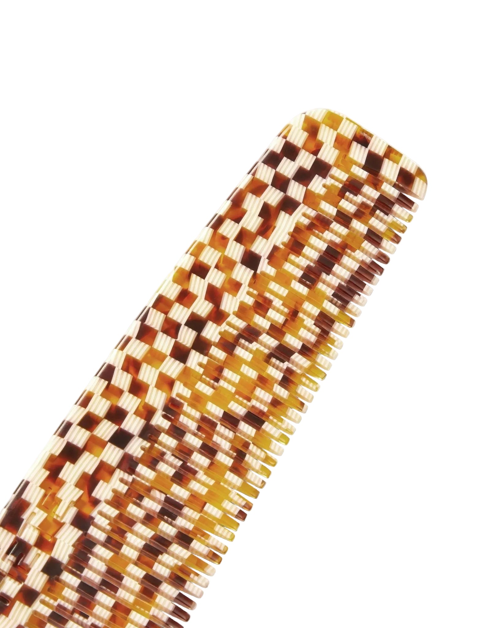 No. 1 Comb in Tortoise Checker