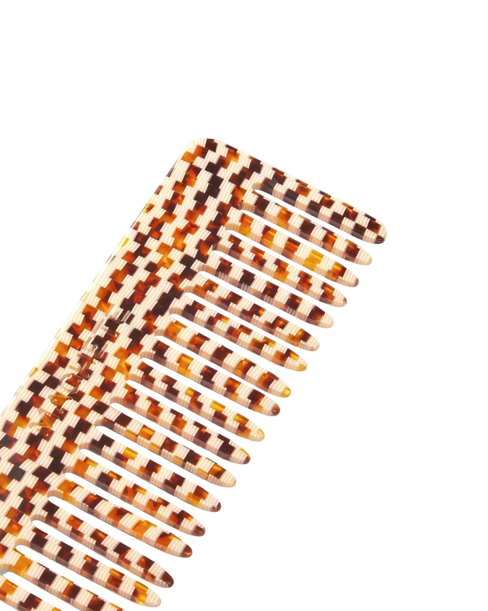 No. 2 Comb in Tortoise Checker