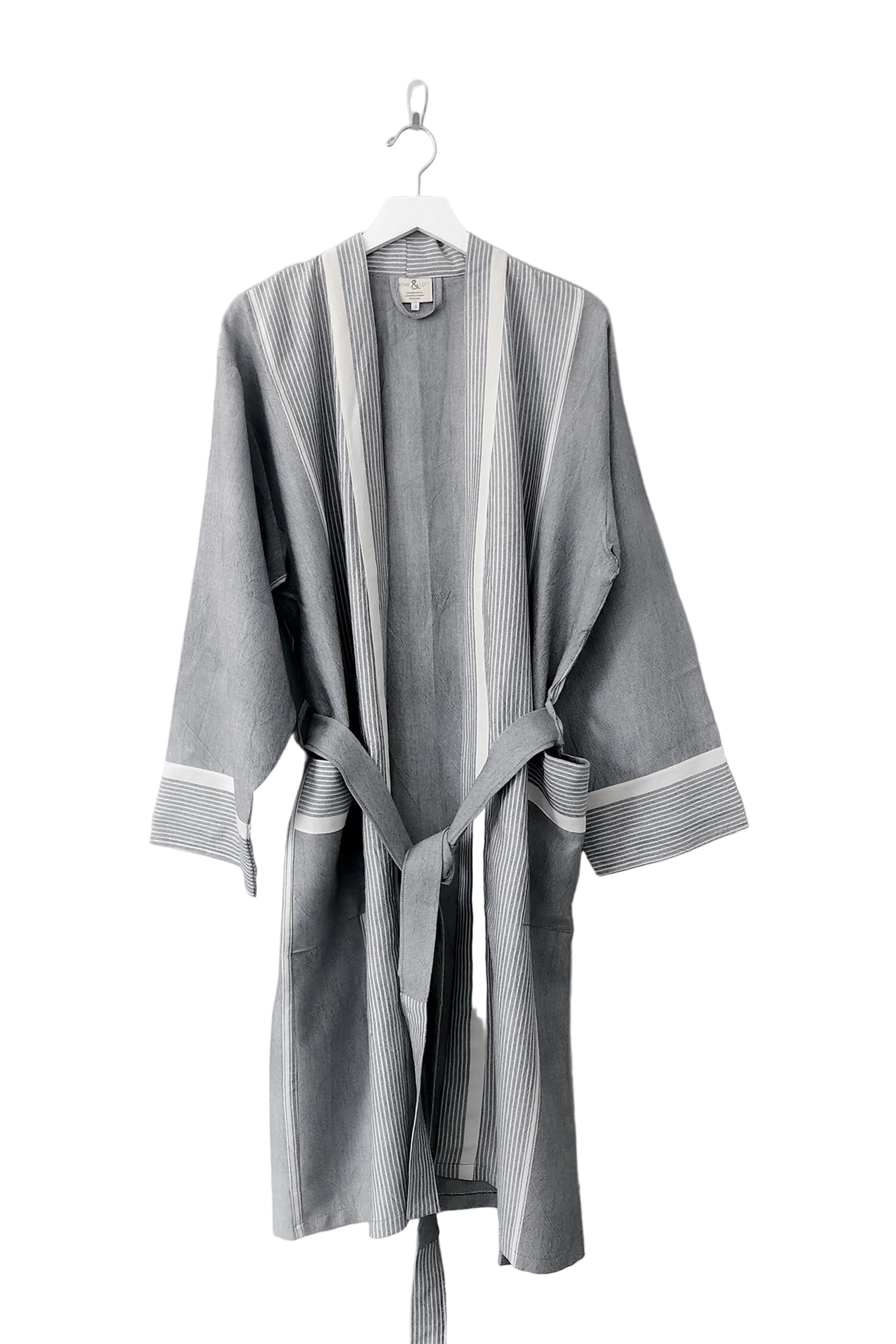 Grey Stripe Tribeca Long Bathrobe