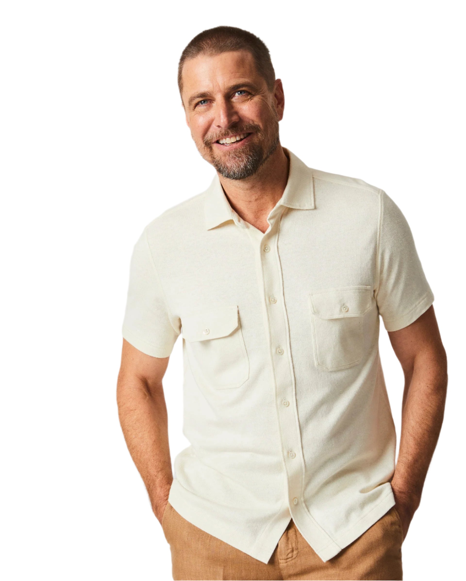 Short Sleeve Hemp Cotton Knit Shirt