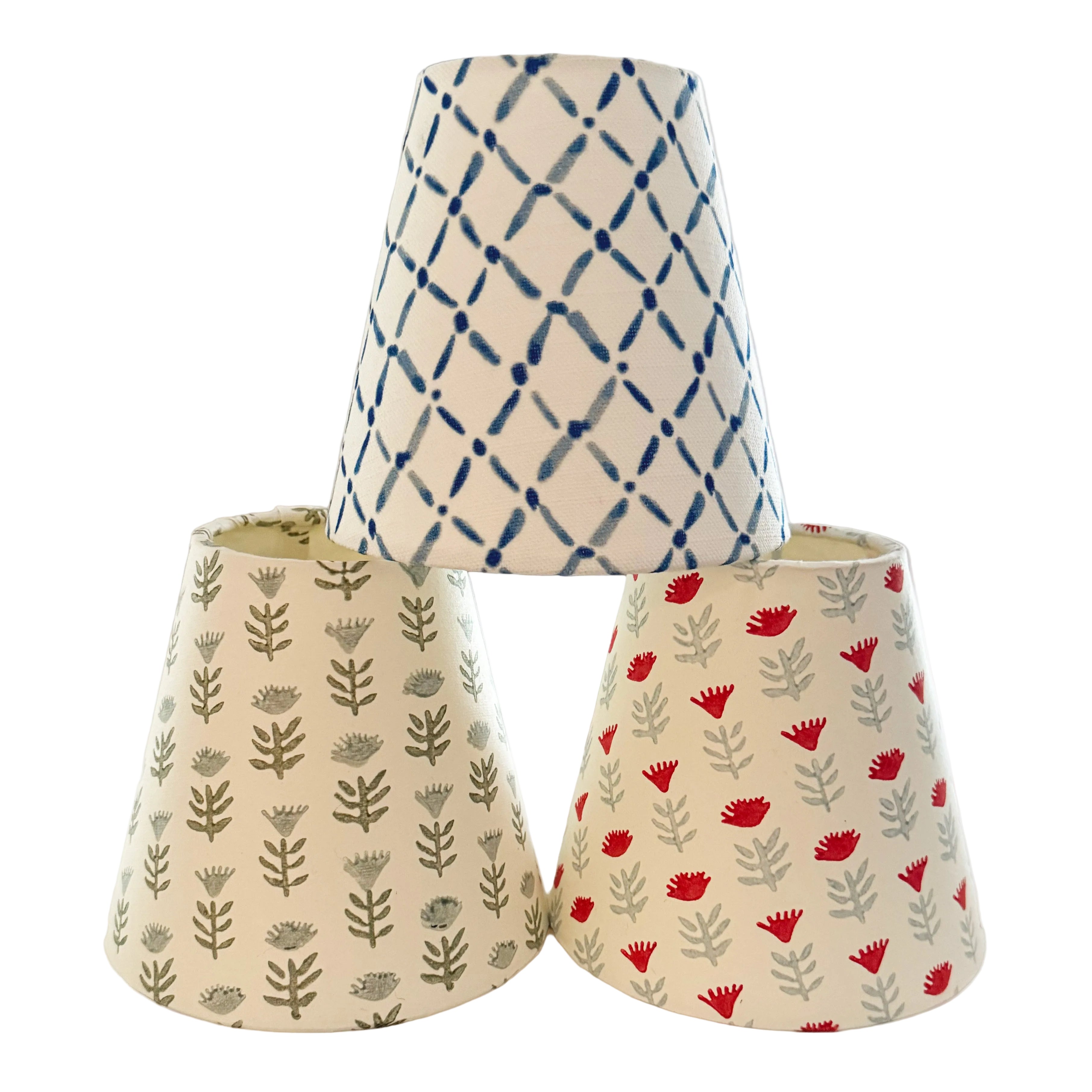 Candle Clip Sconce Shade in Block Print Floral