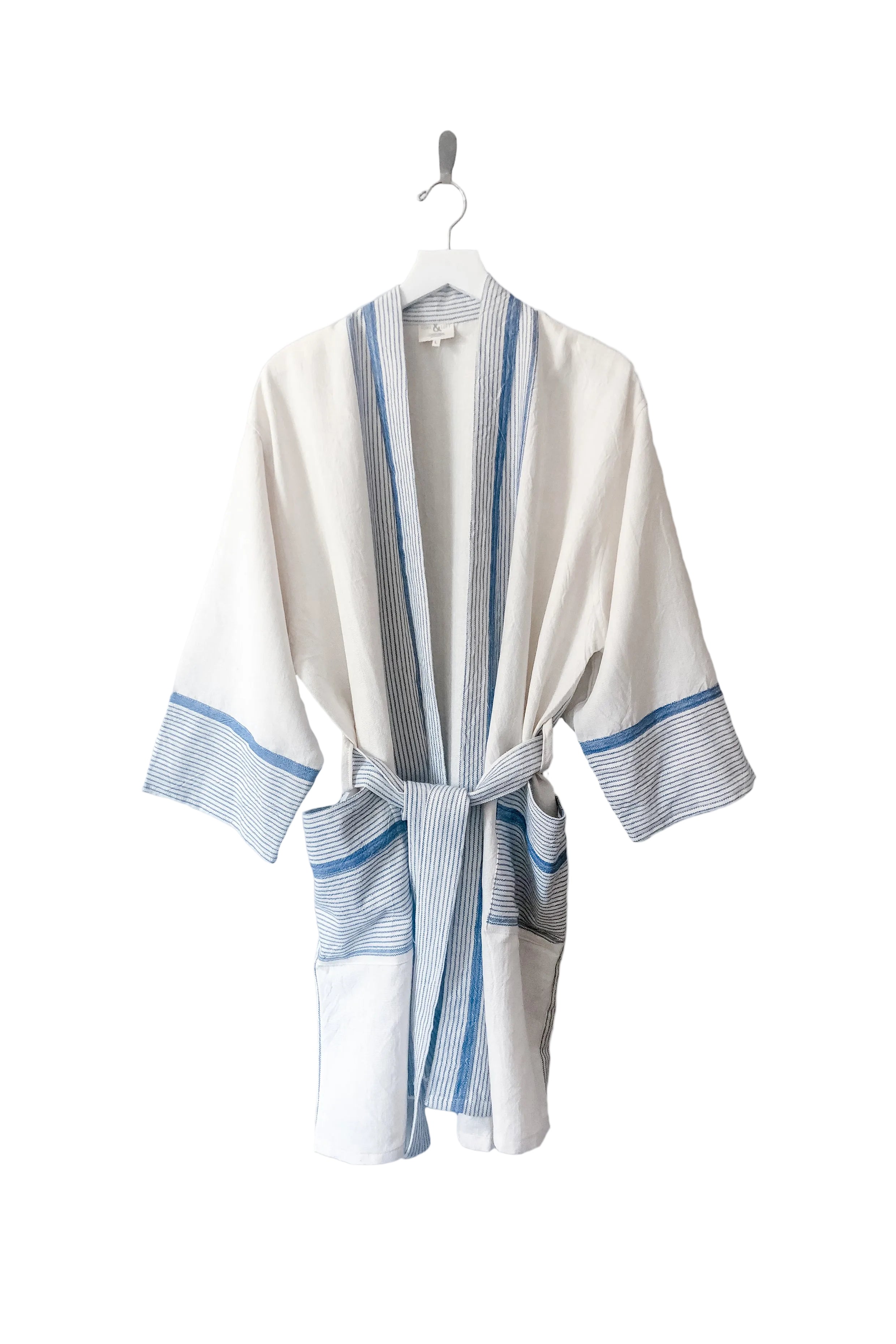 Ivory Blue Tribeca Short Bathrobe