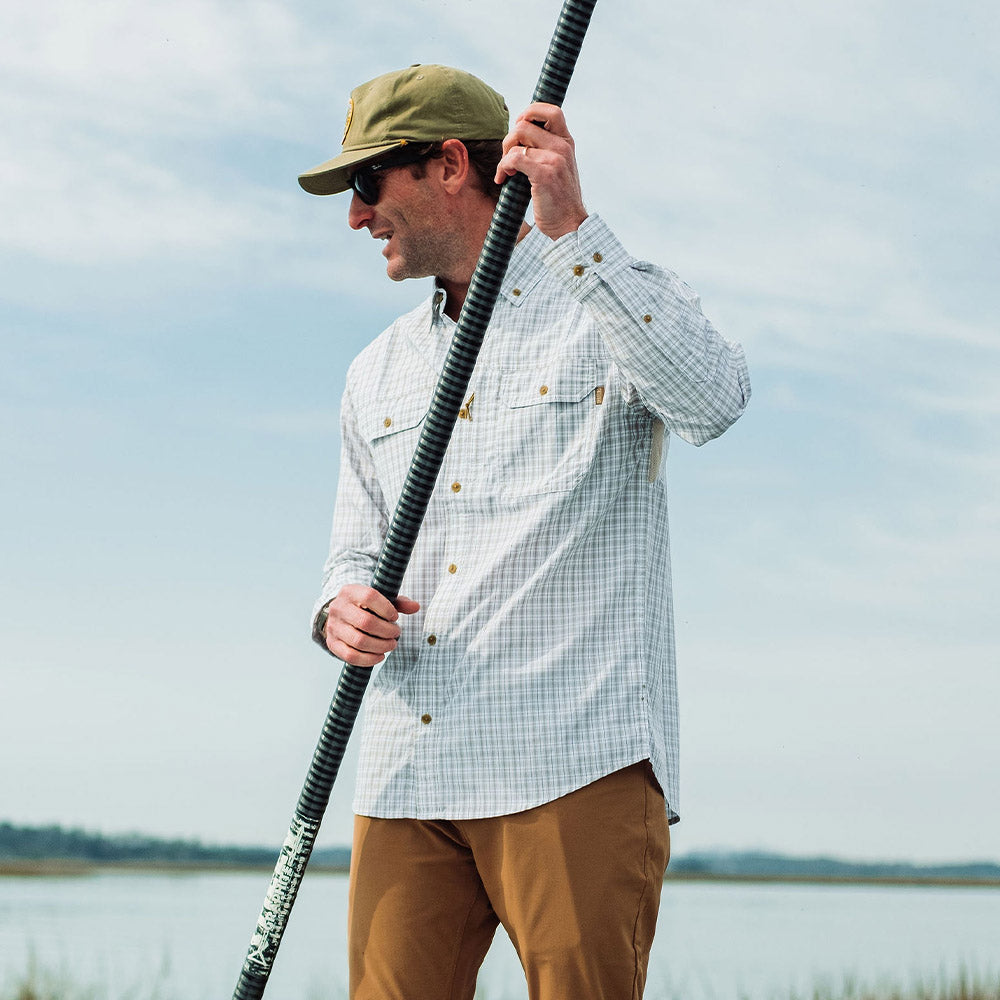 TSG Airetex™ Brooks Long Sleeve Shirt in Field Plaid Wheat)