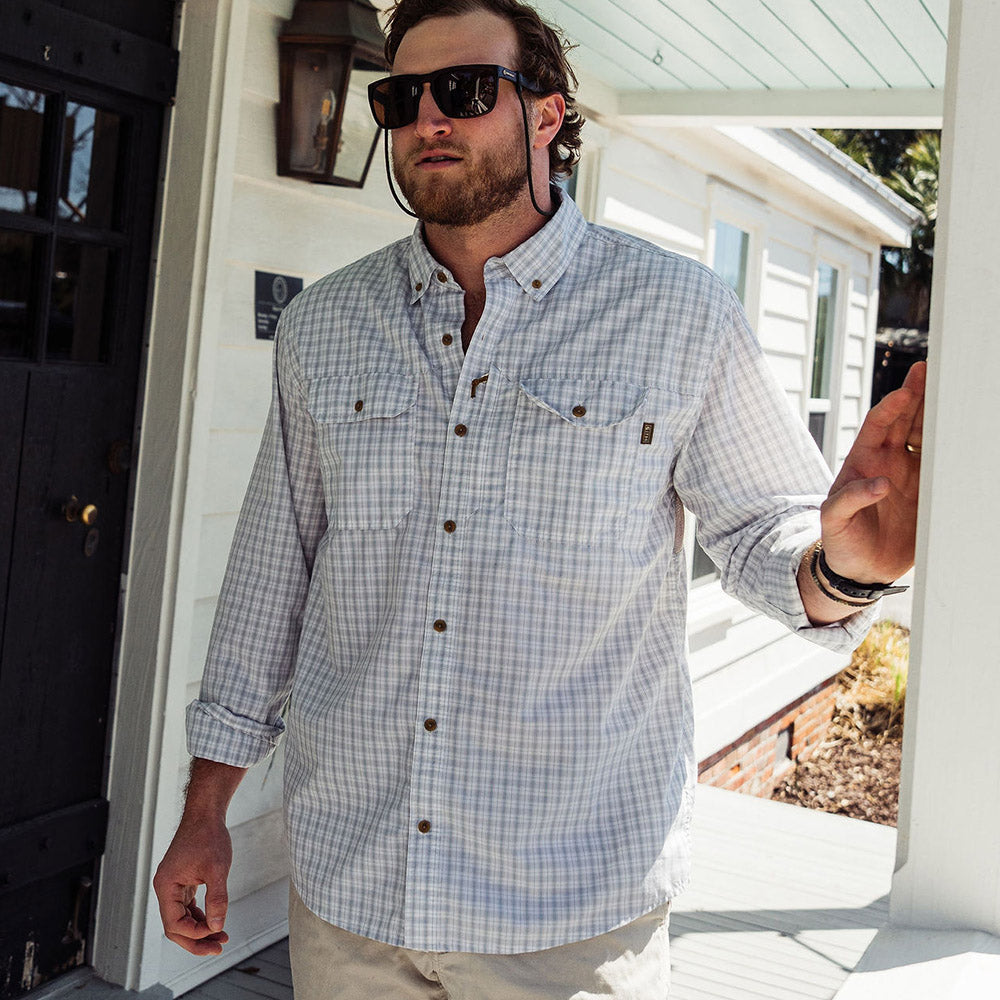 TSG Airetex™ Brooks Long Sleeve Shirt in Field Plaid Grey