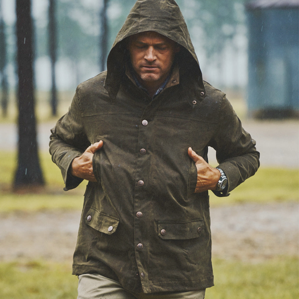 TSG Baeron Waxed Jacket in Rustic Olive