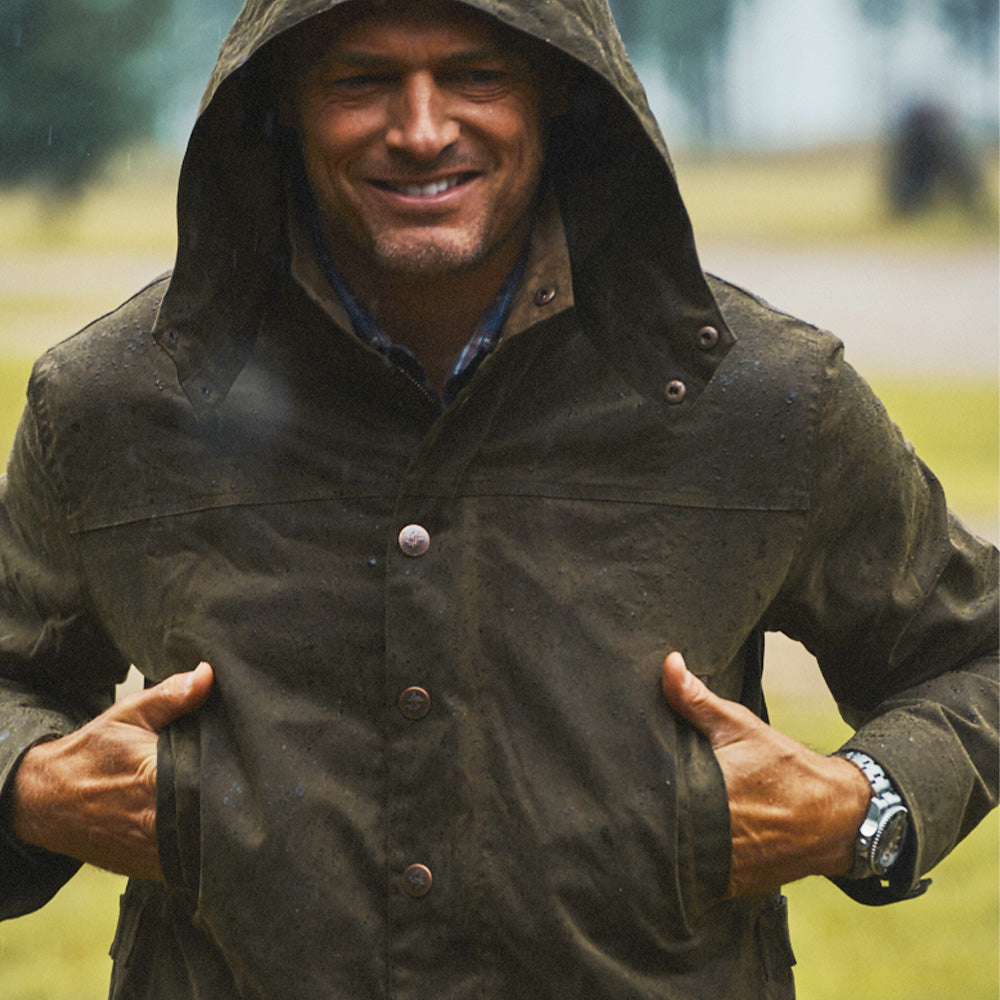 TSG Baeron Waxed Jacket in Rustic Olive