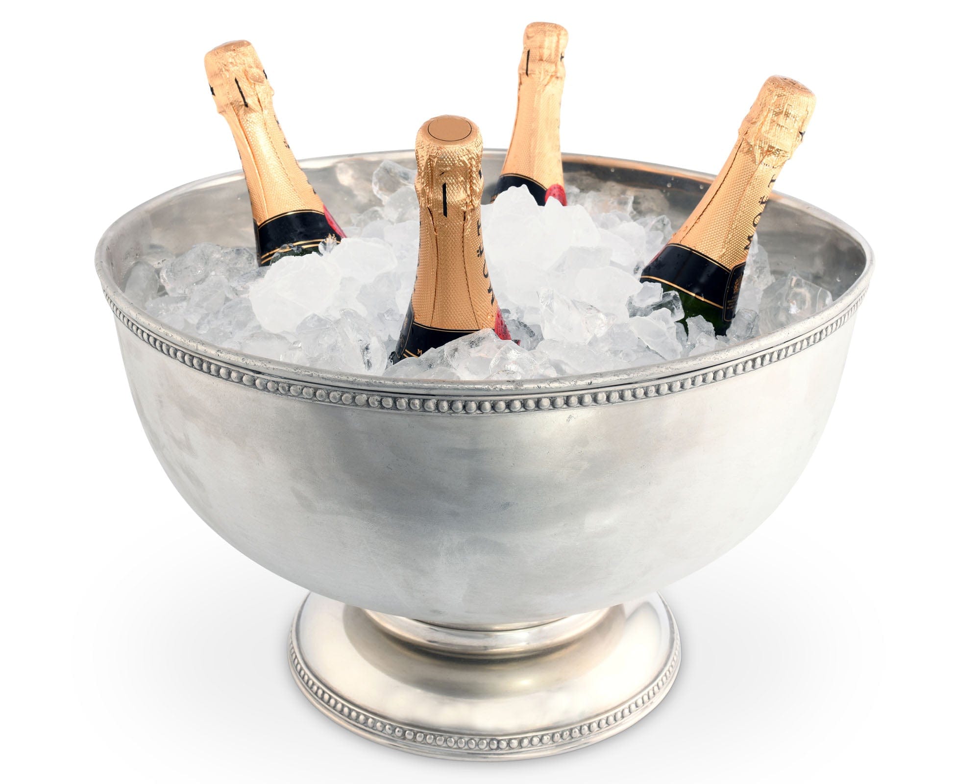Pewter Medici Bead Ice Tub & Punch Bowl