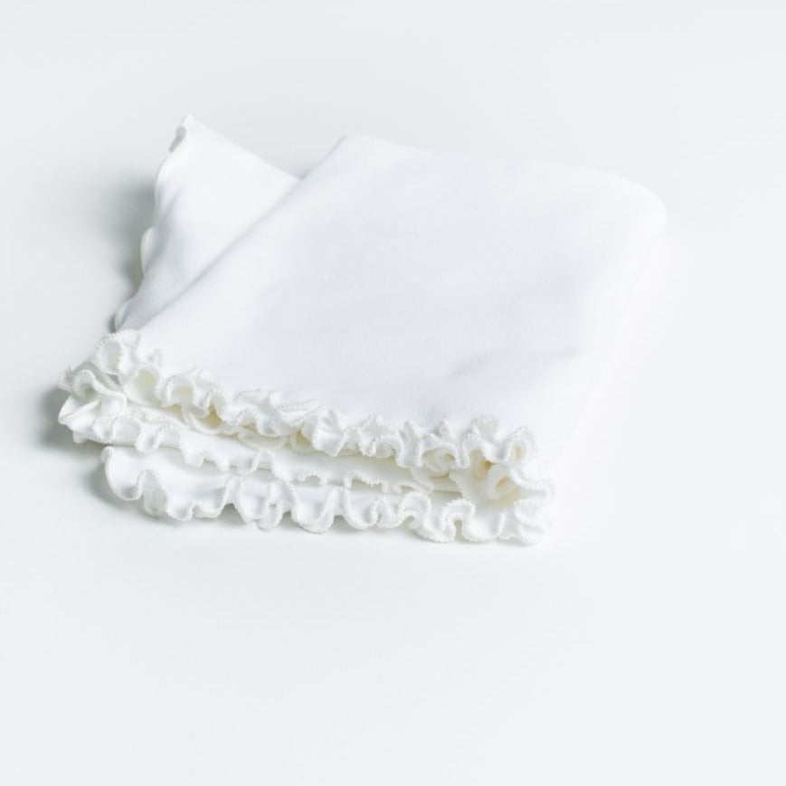 Lettuce Leaf Edge Receiving Blanket - No Ribbon