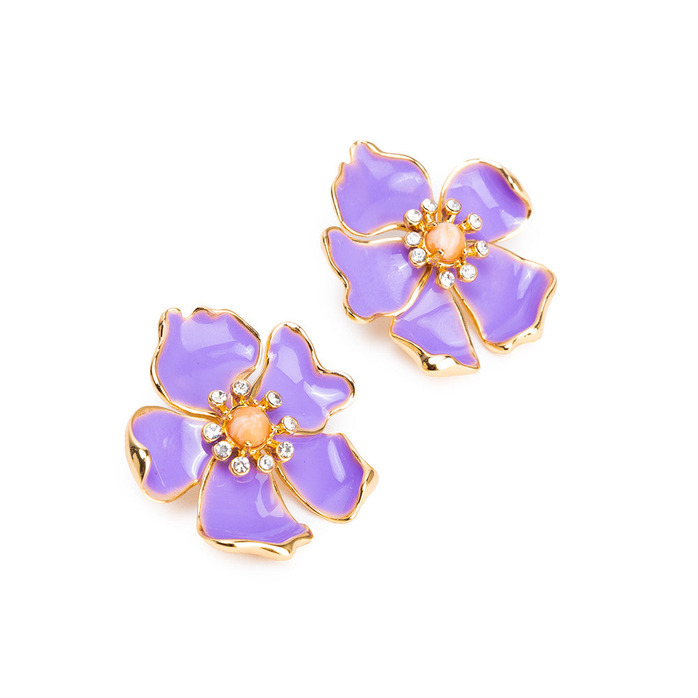 Elodie Floral Earring in Lilac