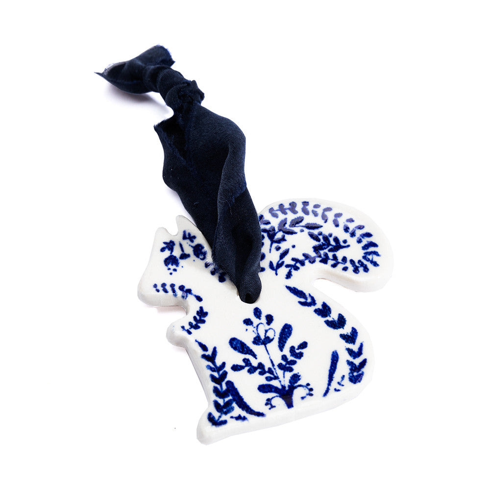 Hand-Painted Porcelain Squirrel Ornament