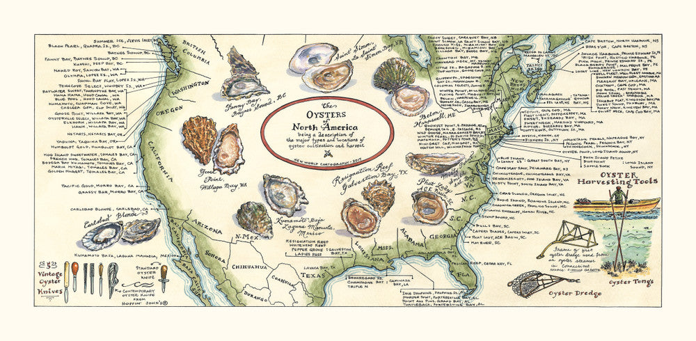 Oysters of America Map