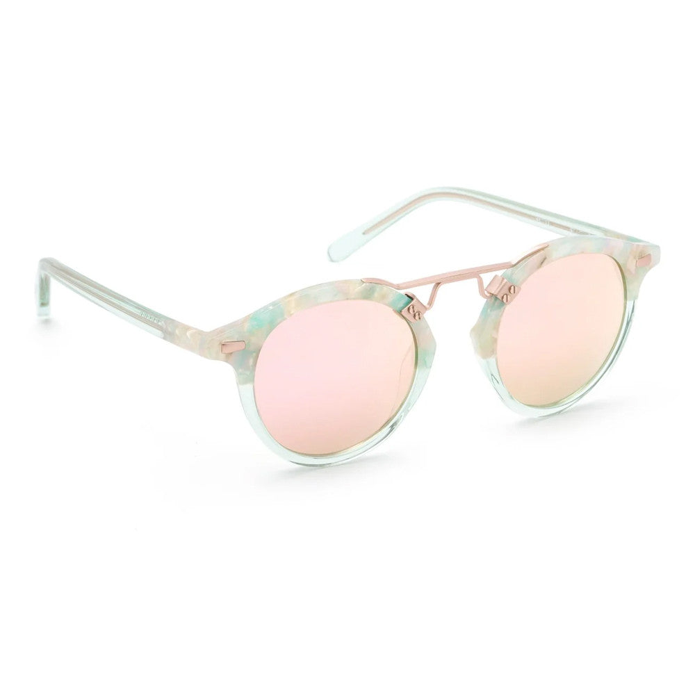 St. Louis Mirrored Sunglasses in Seaglass to Marine Gold